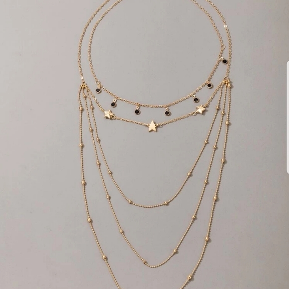 *Ramona* Stars and Beads Layered Necklace - Picture 3 of 3